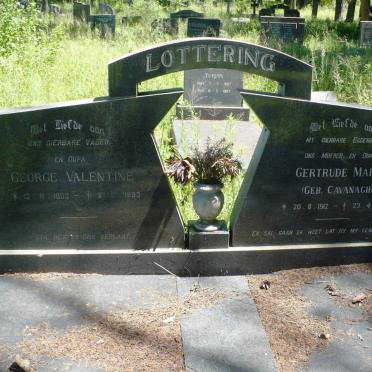 LOTTERING George Valentine 1903-1993 &amp; Gertrude Mary CAVANAGH 1912-1986
