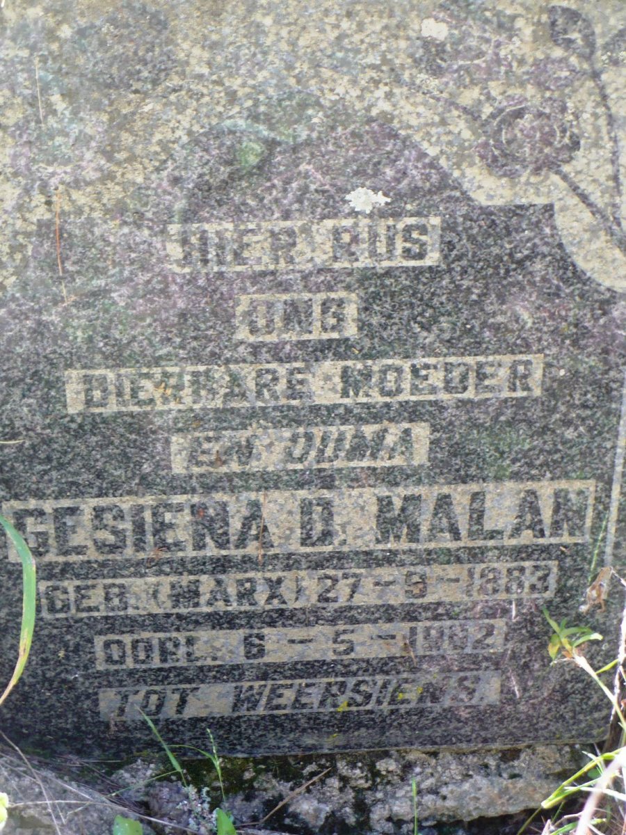 MALAN Gesiena D. 1883-19?2