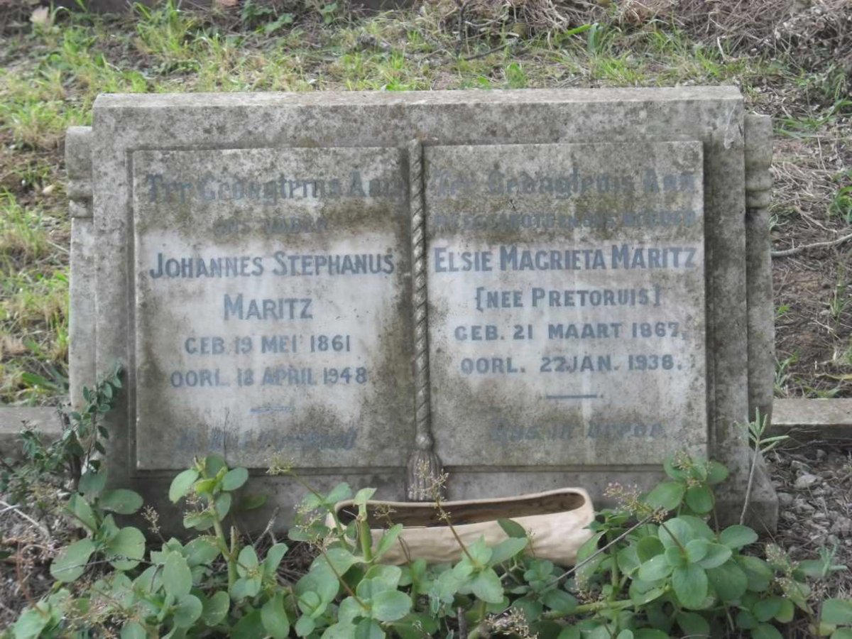 MARITZ Johannes Stephanus 1861-1948 &amp; Elsie Magrieta PRETORIUS 1867-1938