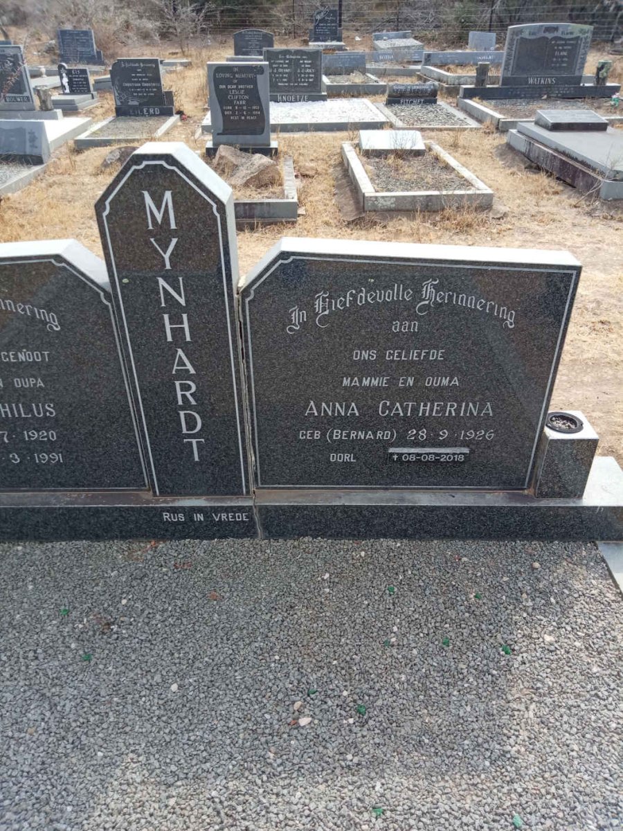 MYNHARDT Anna Catherina nee BERNARD 1926-2018