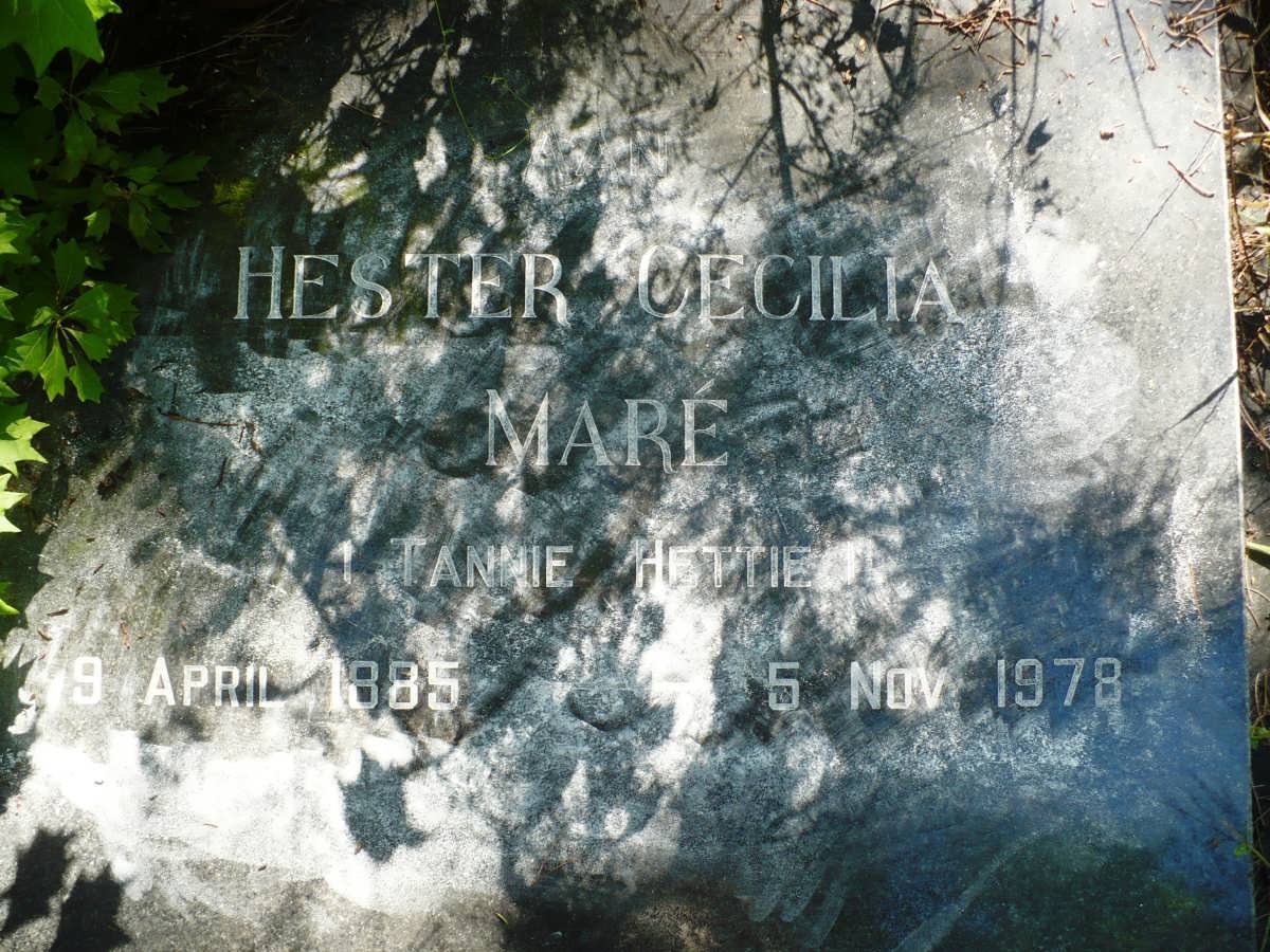 MARE Hester Cecilia 1885-1978