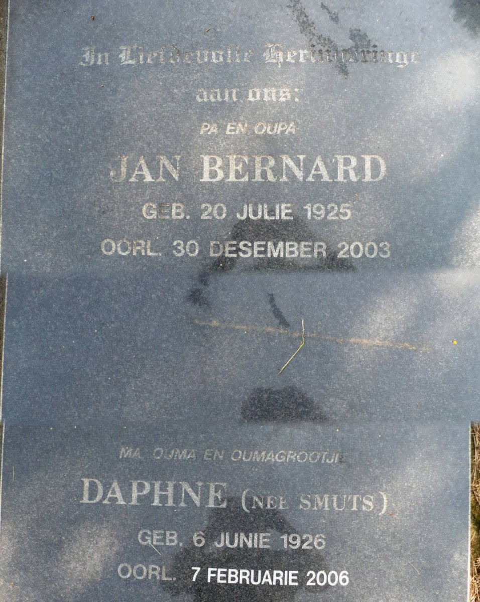 MARAIS Jan Bernard 1925-2003 &amp; Daphne SMUTS 1926-2006