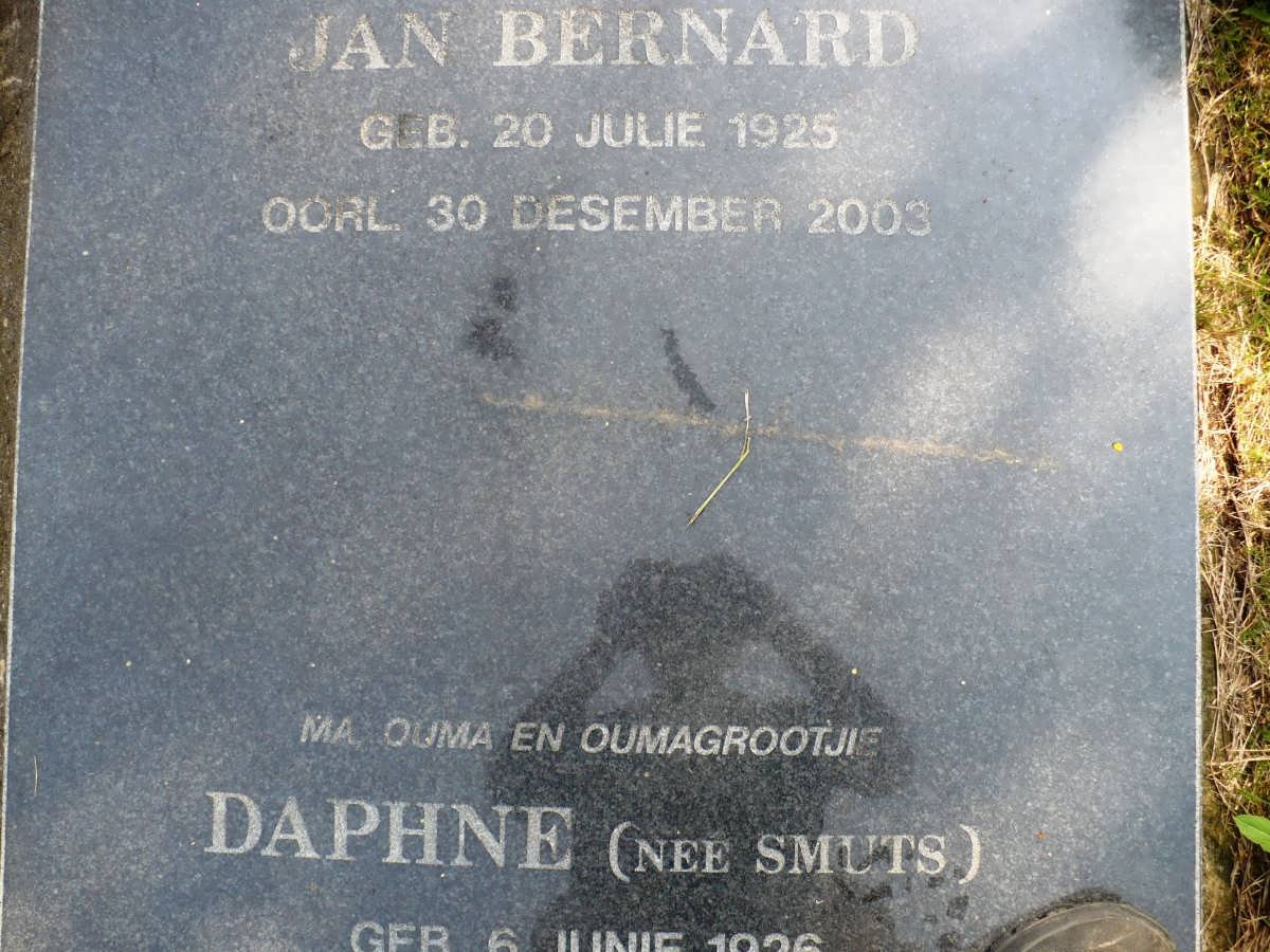 MARAIS Jan Bernard 1825-2003 &amp; Daphne SMUTS 1926-2006