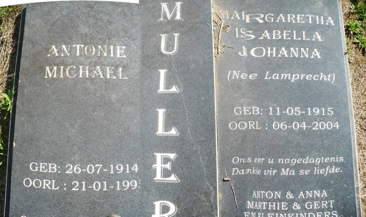 MULLER Antonie Michael 1914-1995 &amp; Margaretha Isabella Johanna LAMPRECHT 1915-2004