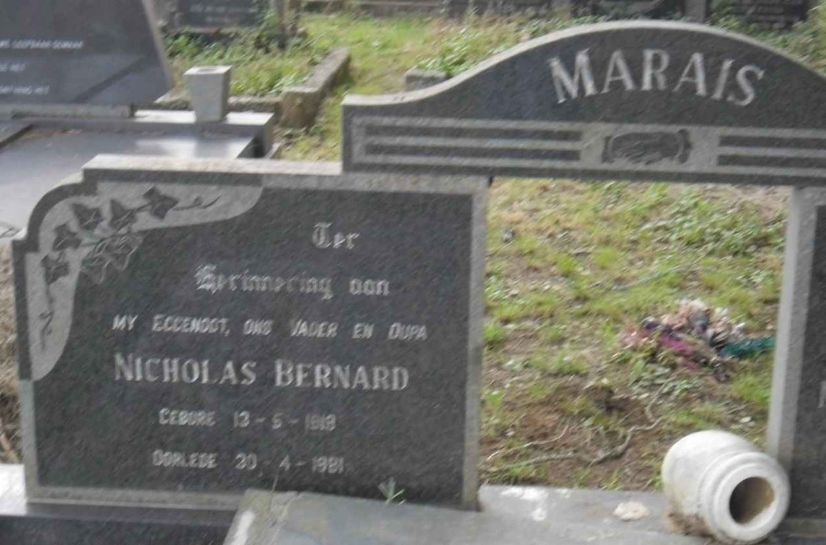 MARAIS Nicholas Bernard 1919-1981