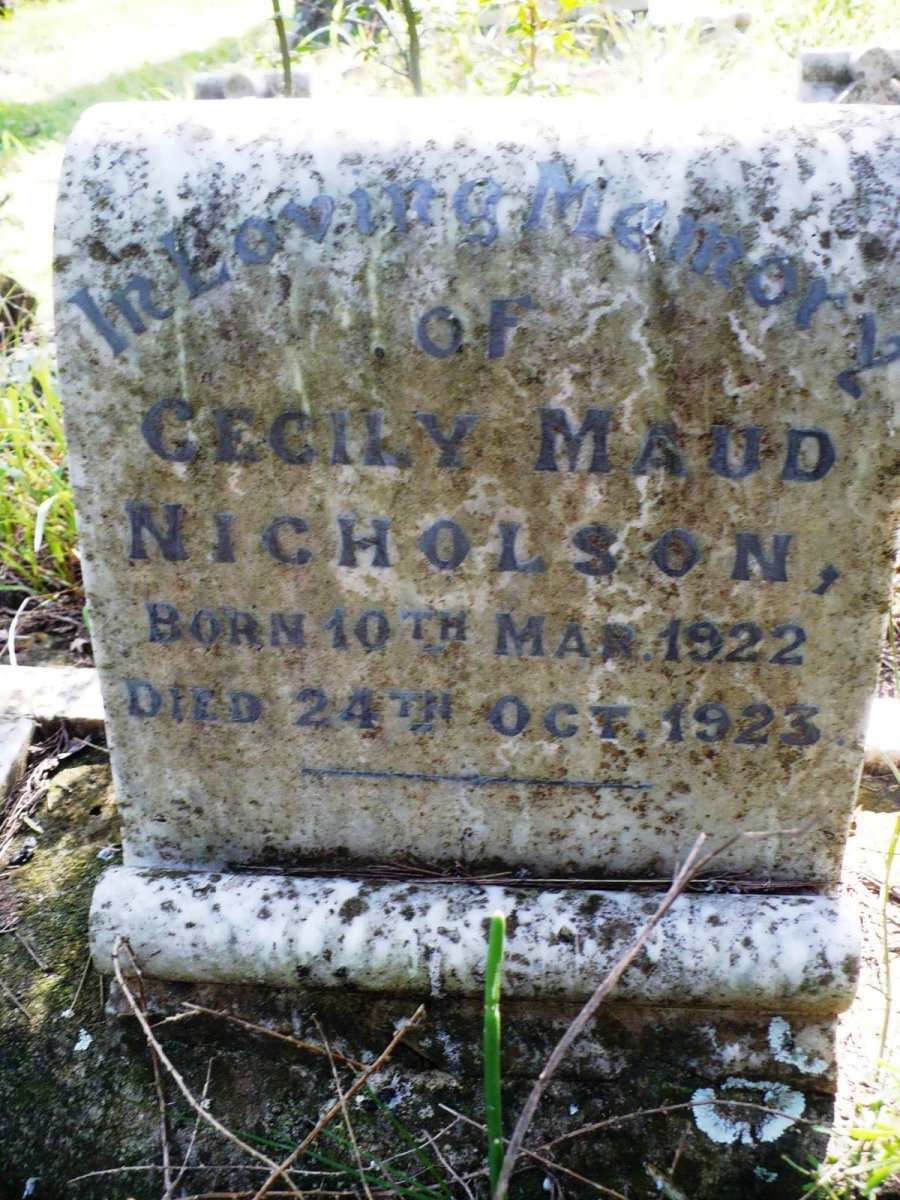 NICHOLSON Cecily Maud 1922-1923