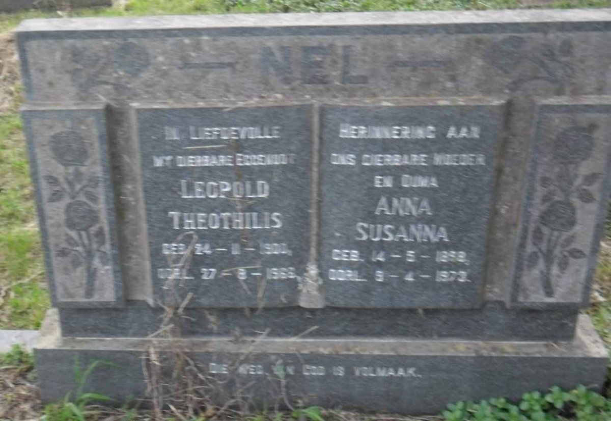 NEL Leopold Theothilis 1900-1965 &amp; Anna Susanna -1973  