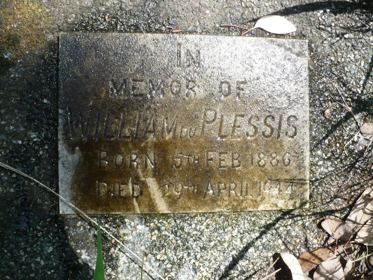 PLESSIS William, du 1886-1944