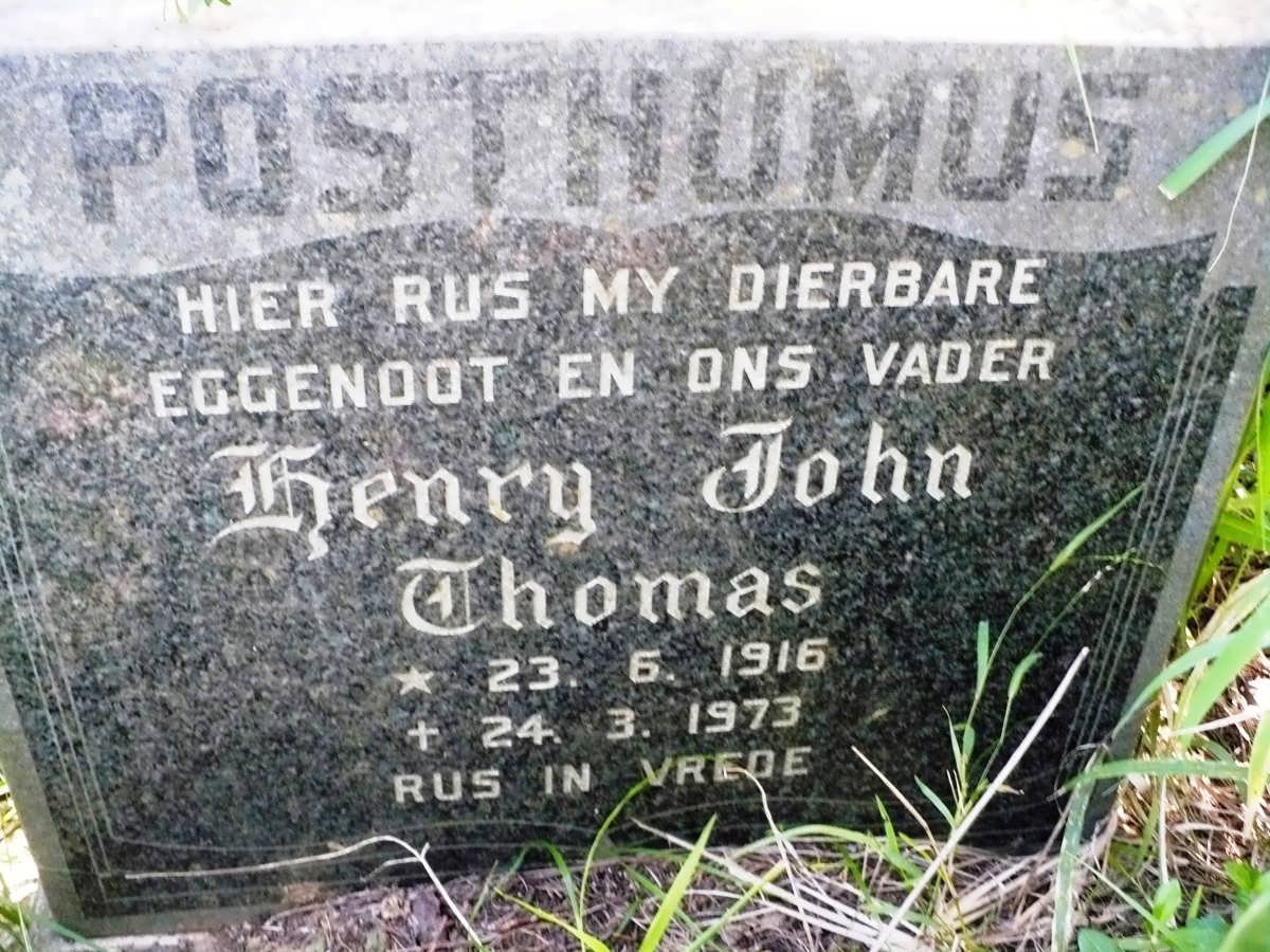 POSTHUMUS Henry John Thomas 1916-1973