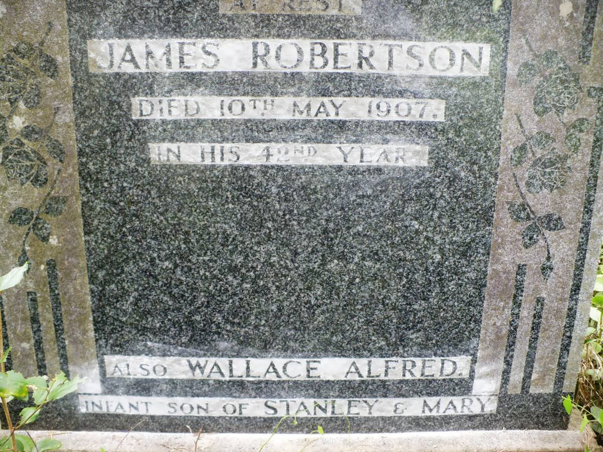 ROBERTSON James -1907 :: ? Wallace Alfred