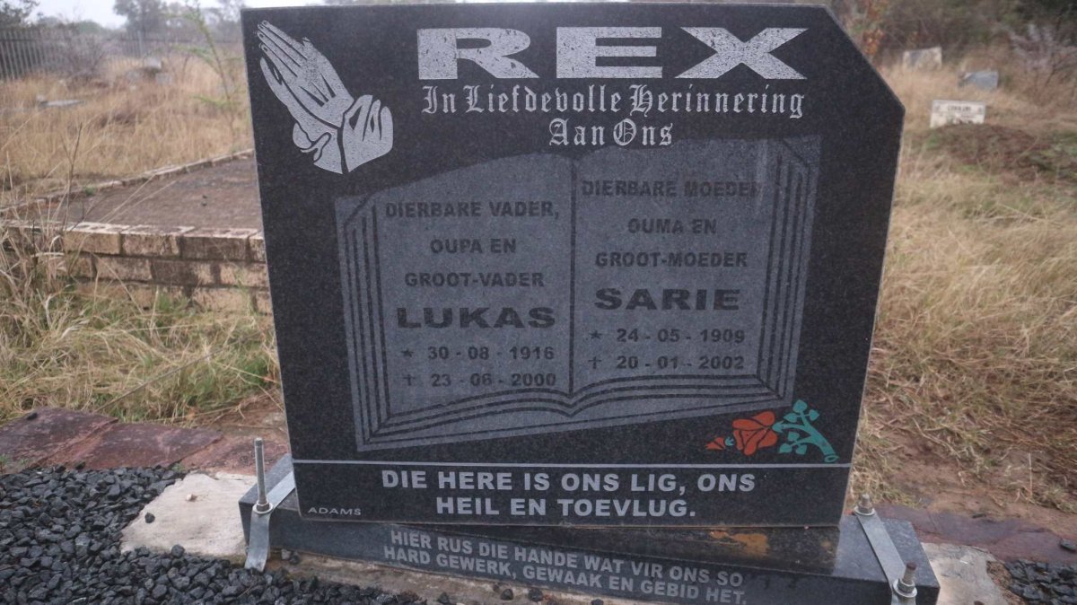 REX Lukas 1916-2000 &amp; Sarie 1909-2002