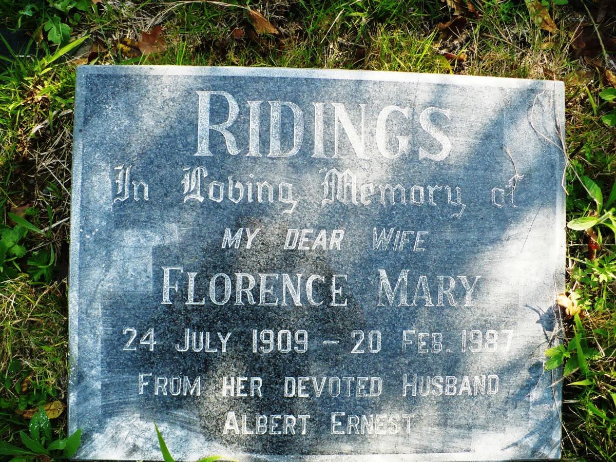 RIDINGS Florence Mary 1909-1987