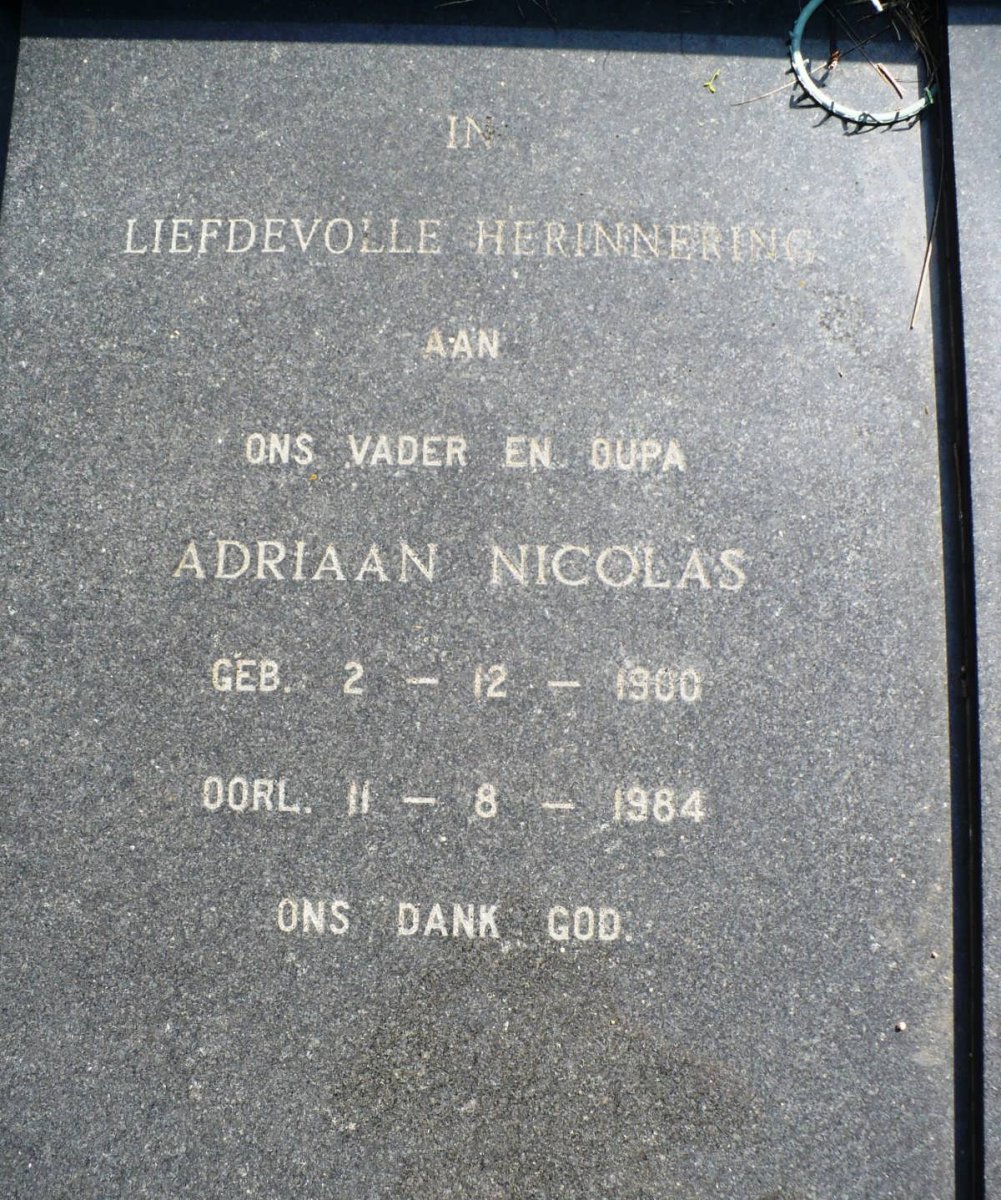 SMUTS Adriaan Nicolas 1900-1984