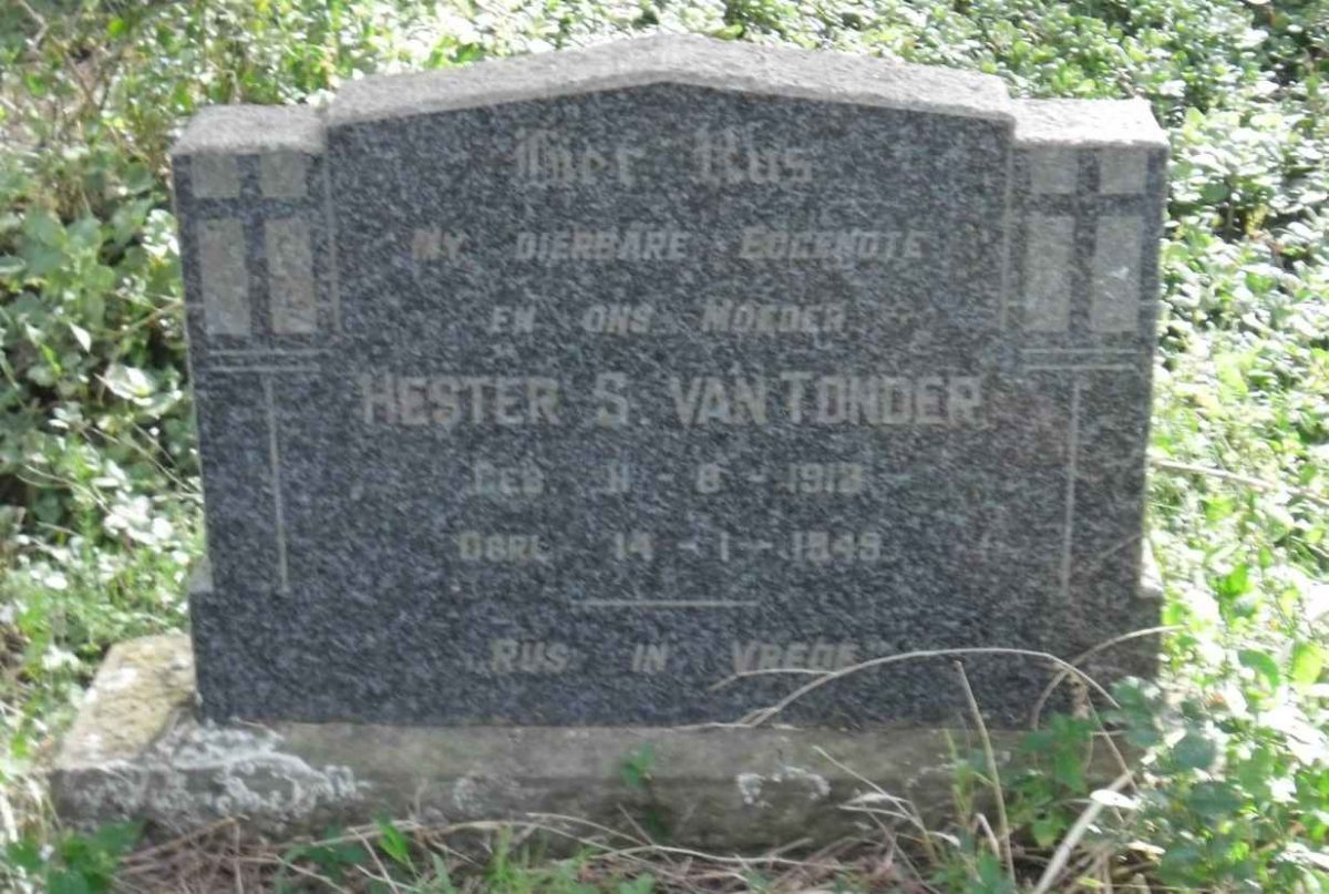 TONDER Hester S., van 1913-1949 