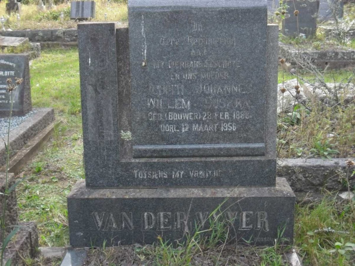 VYVER Edith Johannes Willem Susara, van der nee BOUWER 1888-1956