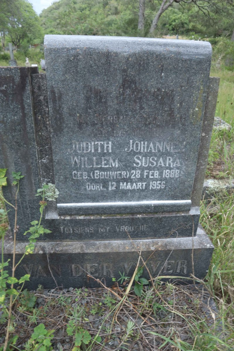 VYVER Judith Johannes Willem Susara, van der nee BOUWER 1888-1956