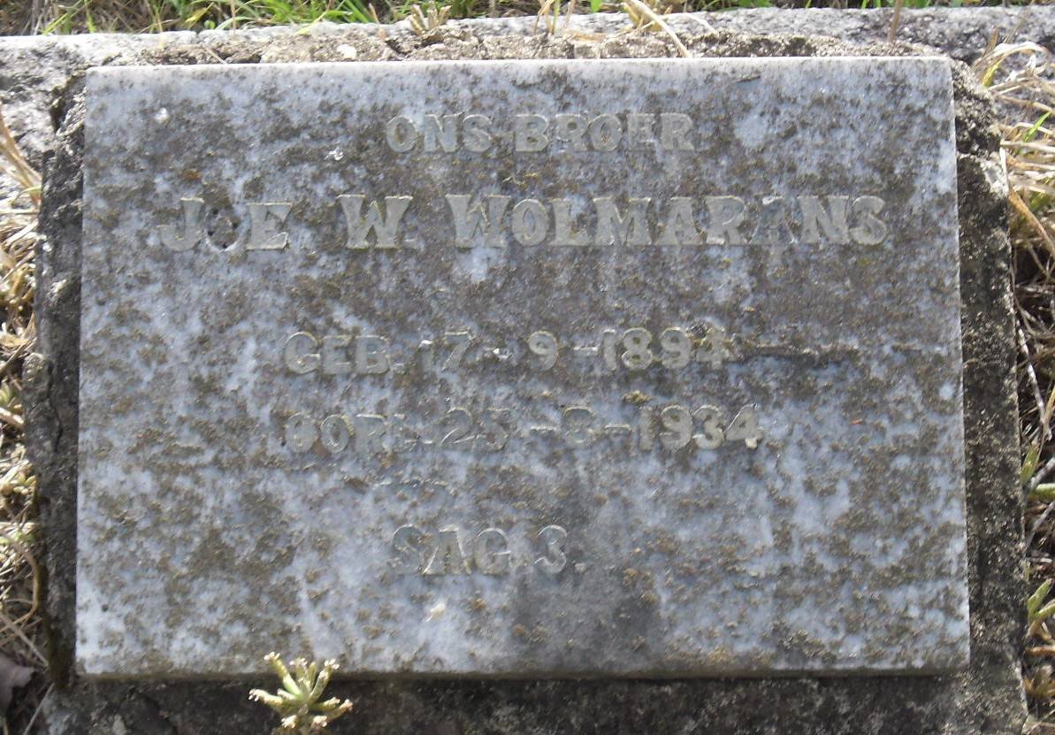 WOLMARANS Joe W. 1894-1934