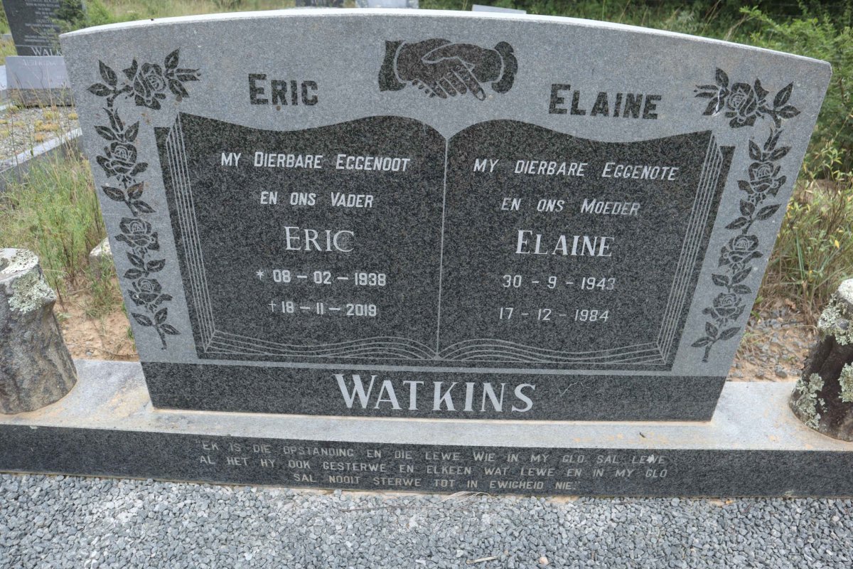 WATKINS Eric 1938-2019 &amp; Elaine 1943-1984