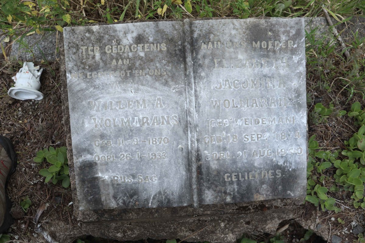 WOLMARANS Willem A. 1870-1933 &amp; Jacomina WEIDEMAN 1874-1940