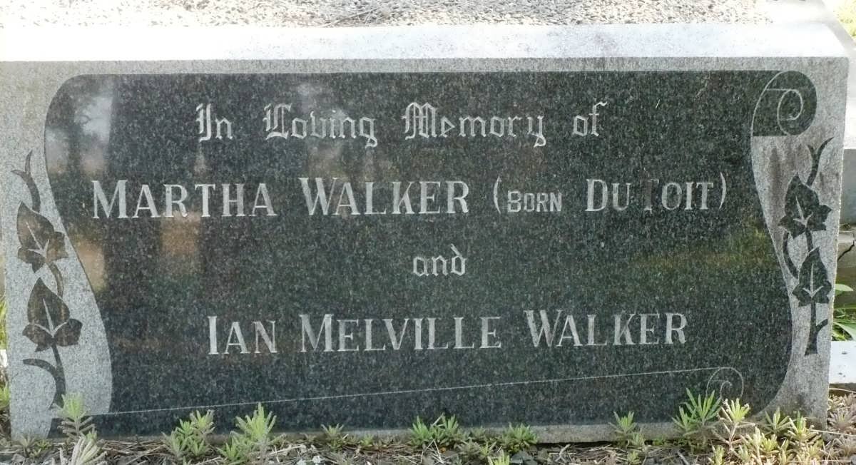WALKER Ian Melville &amp; Martha DU TOIT