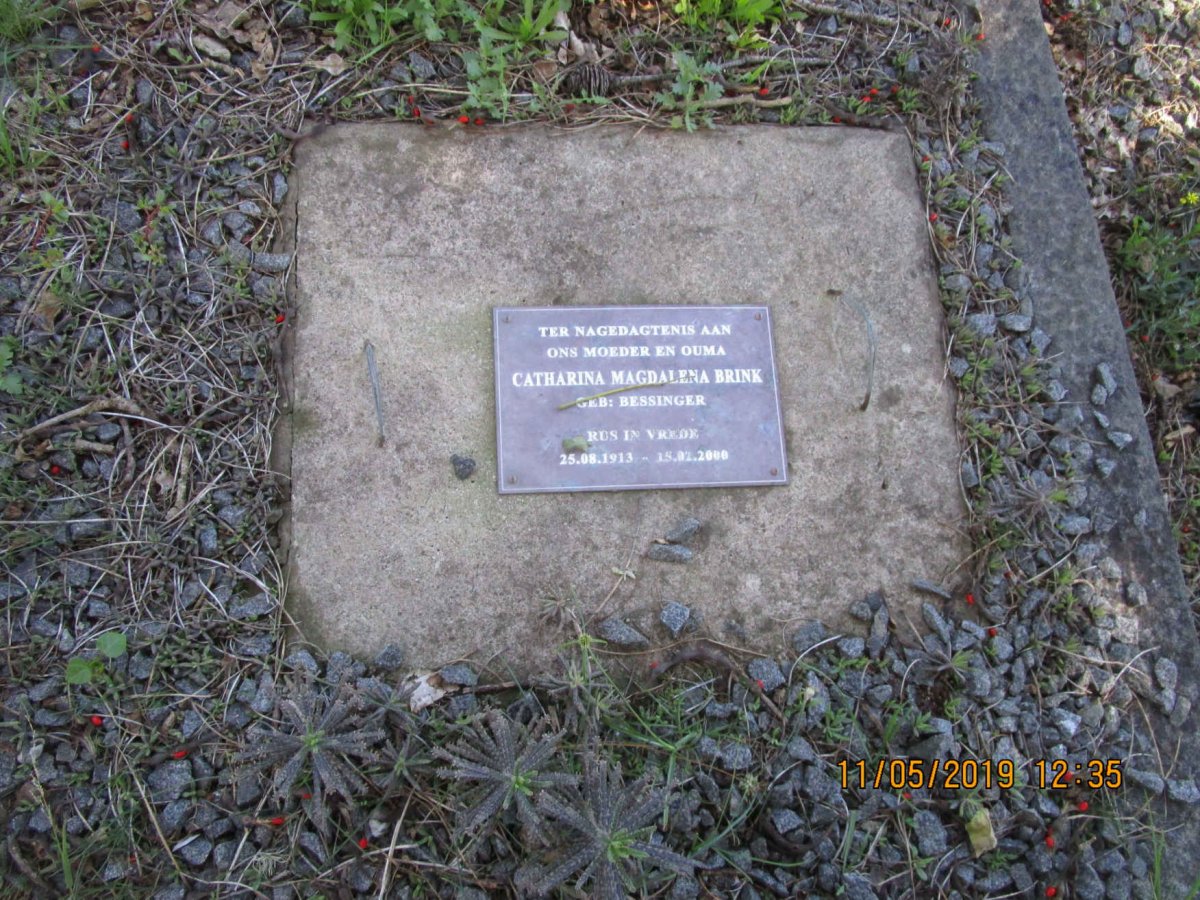 BRINK Catharina Magdalena nee BESSINGER 1913-2000