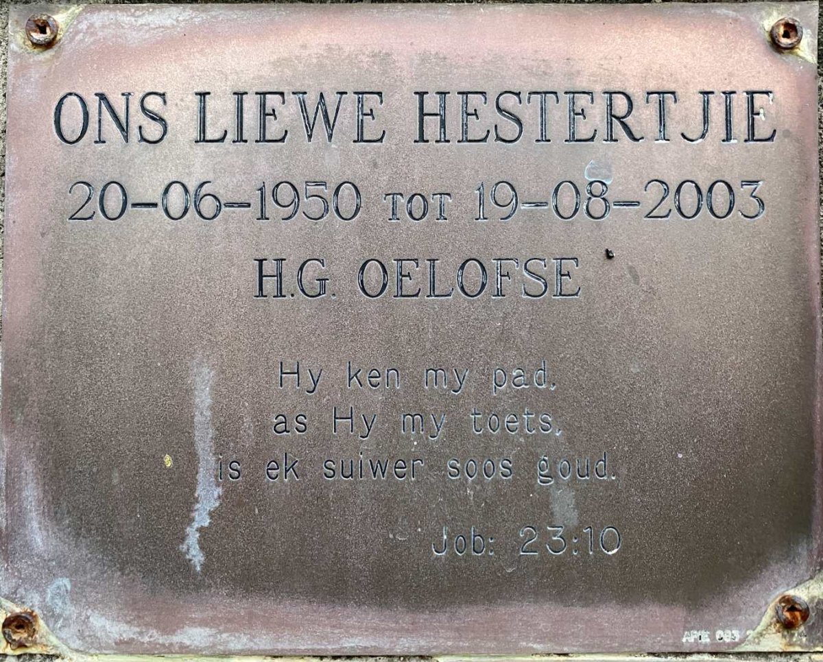 OELOFSE H.G. 1950-2003