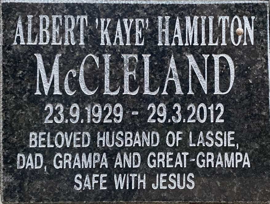 MCCLELAND Albert Hamilton 1929-2012