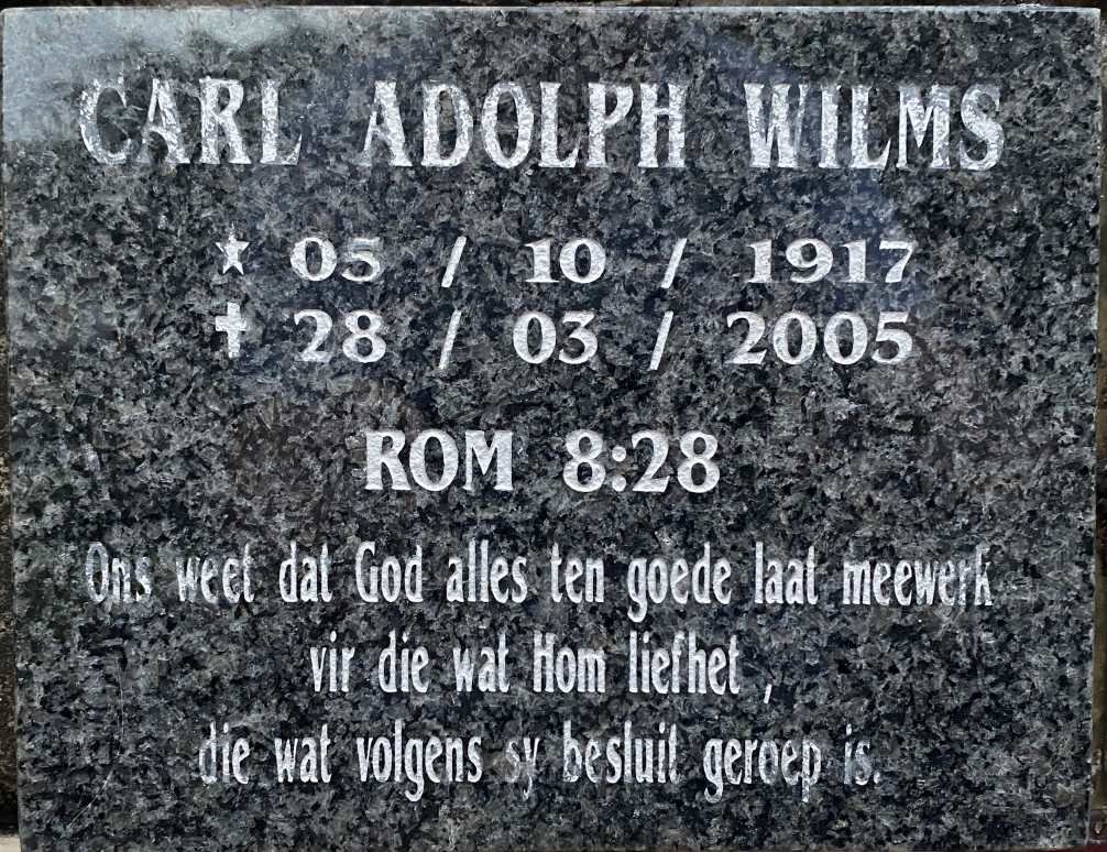 WILMS Carl Adolph 1917-2005