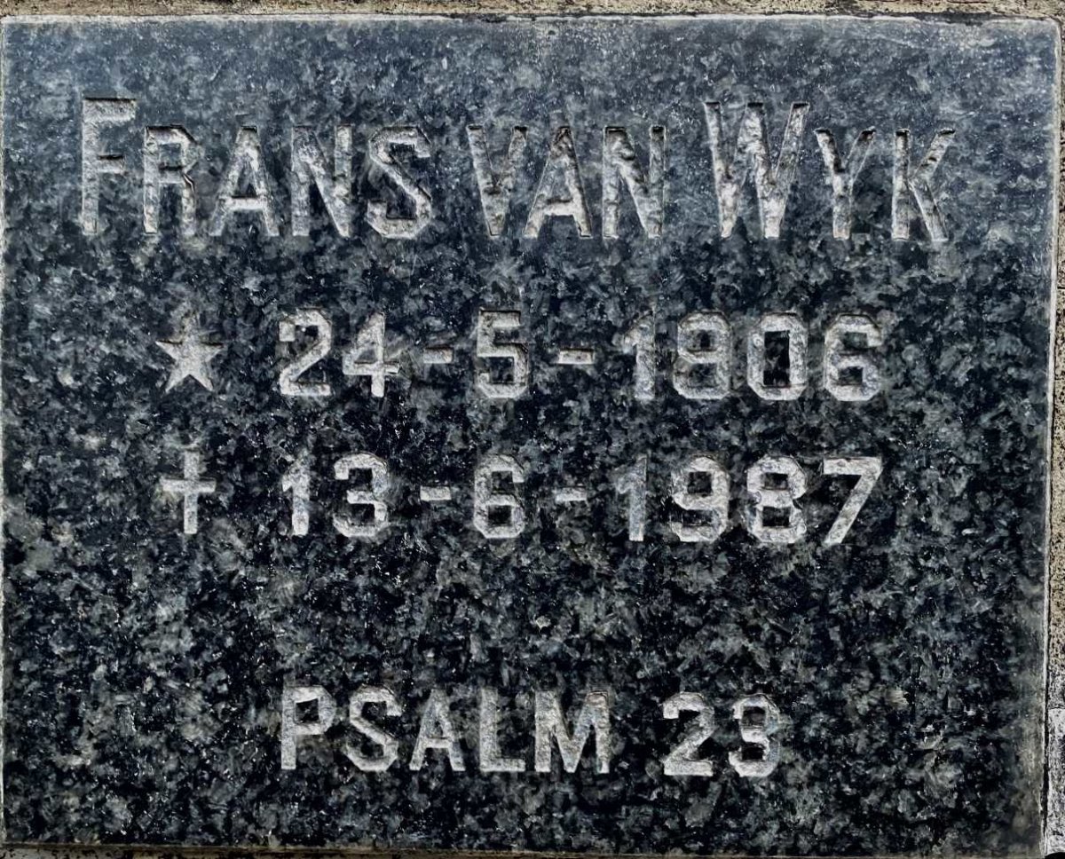 WYK Frans, van 1906-1987