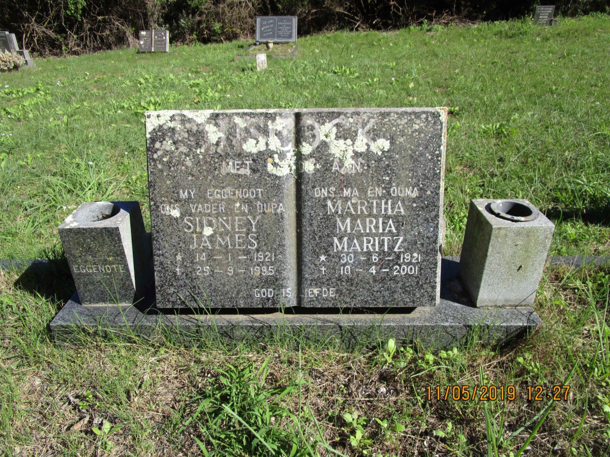 HISCOCK Sidney James 1921-1995 &amp; Martha Maria MARITZ 1921-2001