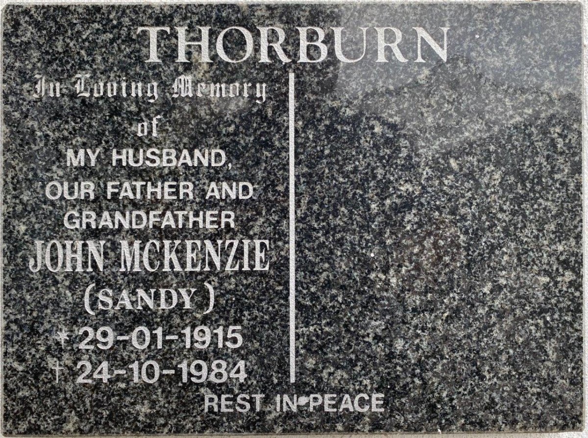 THORBURN John Mckenzie 1915-1984