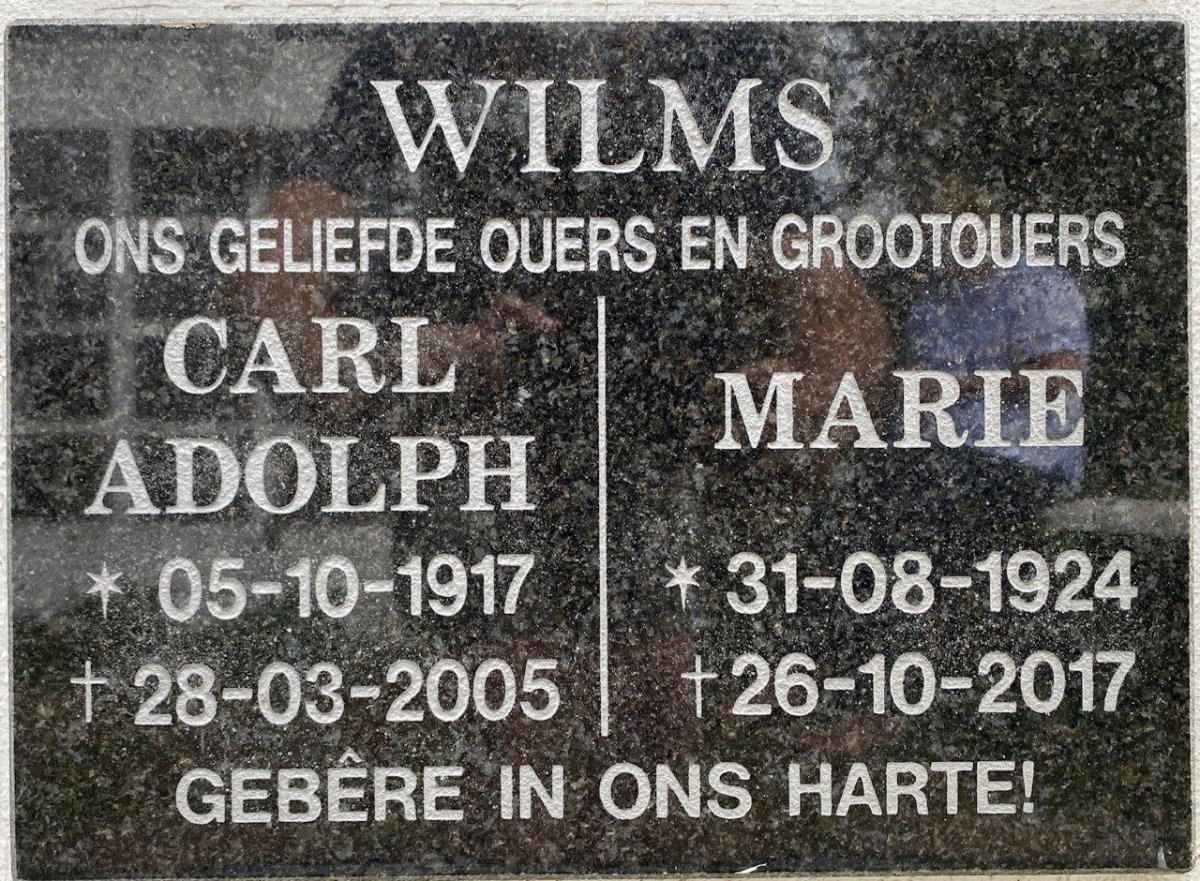 WILMS Carl Adolph 1917-2005 &amp; Marie 1924-2017