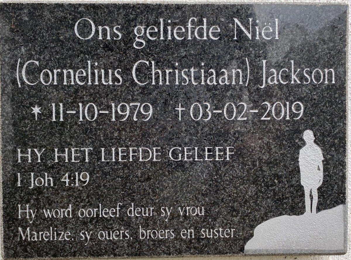 JACKSON Cornelius Christiaan 1979-2019