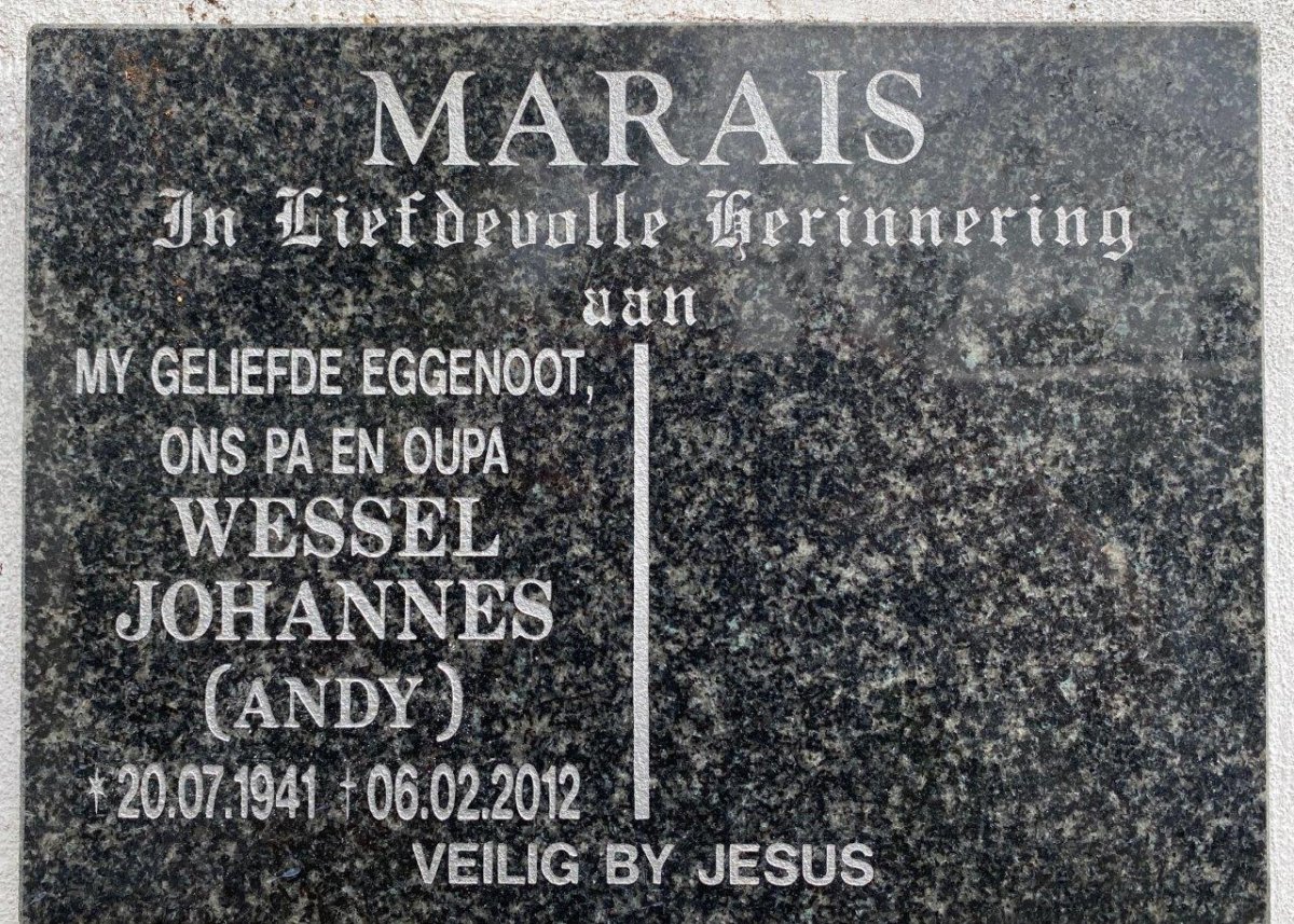 MARAIS Wessel Johannes 1941-2012