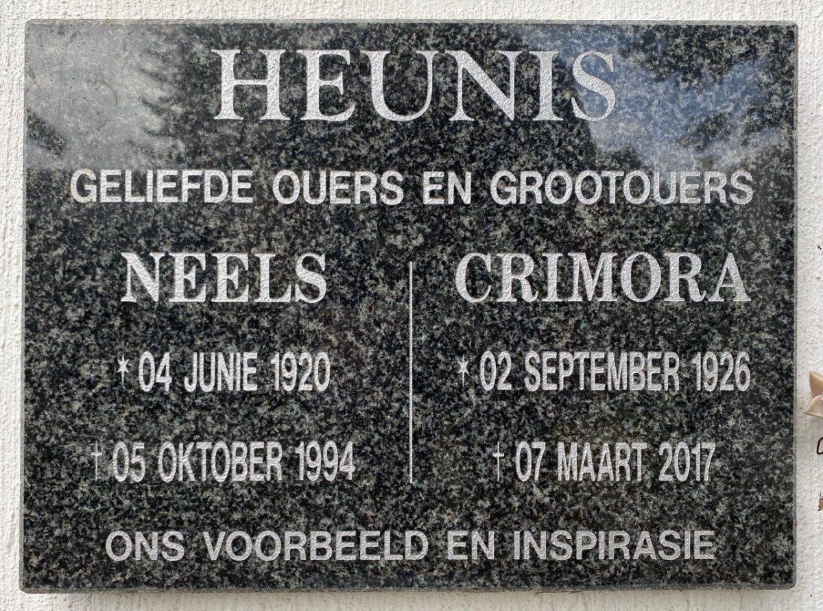 HEUNIS Neels 1920-1994 &amp; Crimora 1926-2017