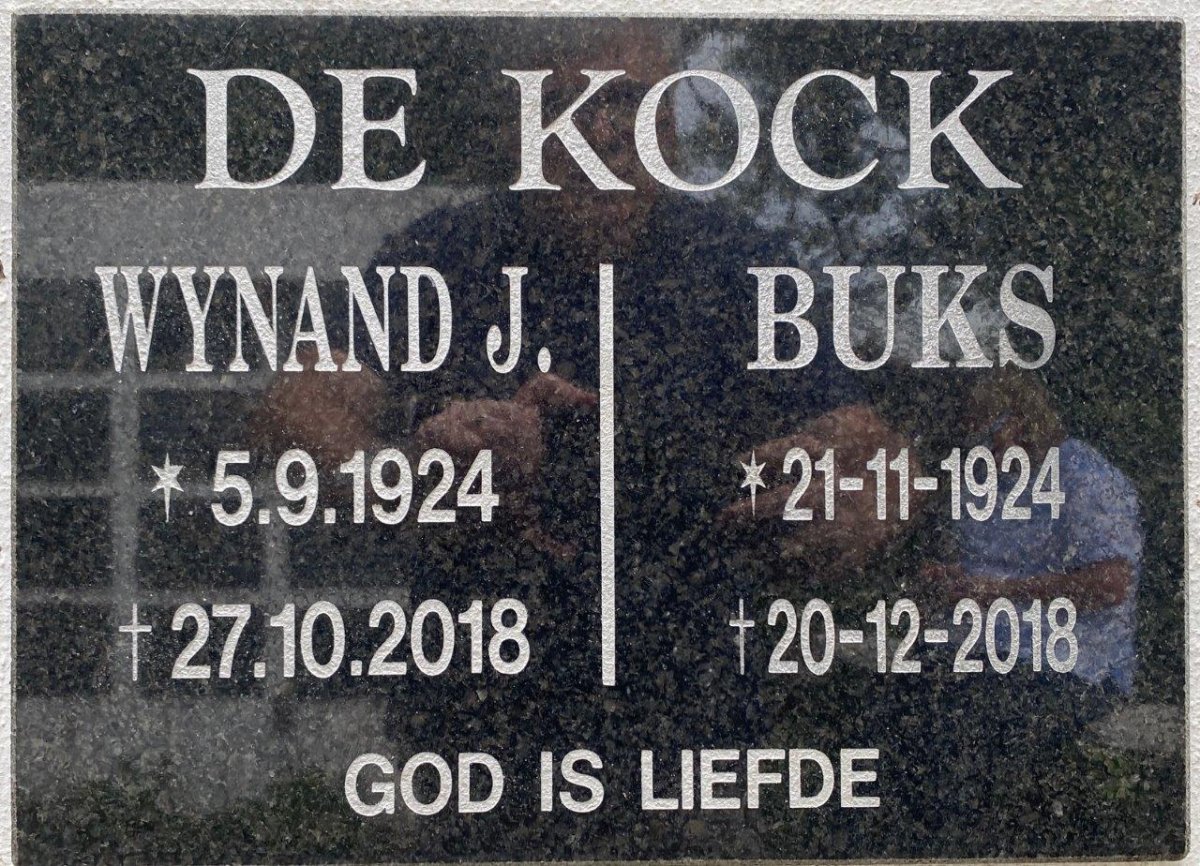 KOCK Wynand J., de 1924-2018 &amp; Buks 1924-2018