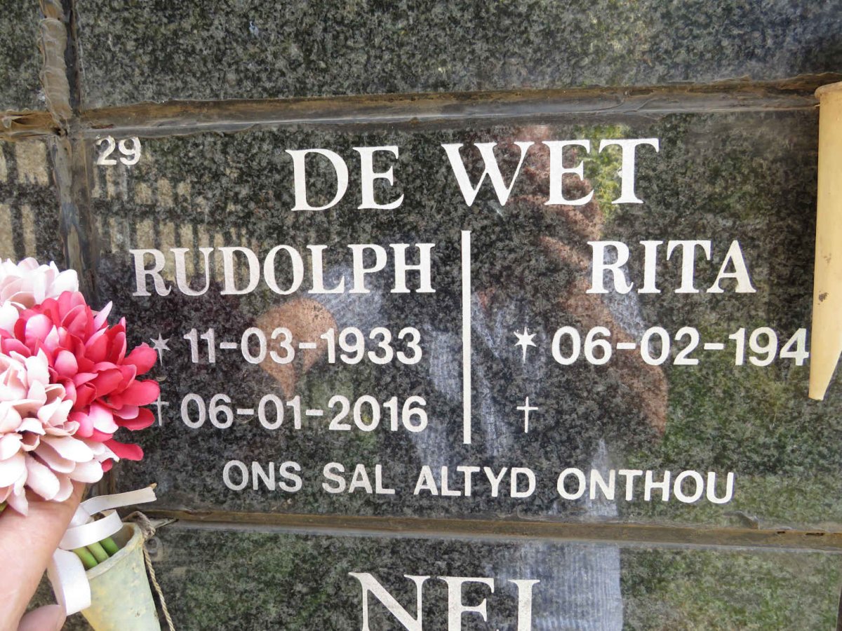 WET Rudolph, de 1933-2016 &amp; Rita 194?-