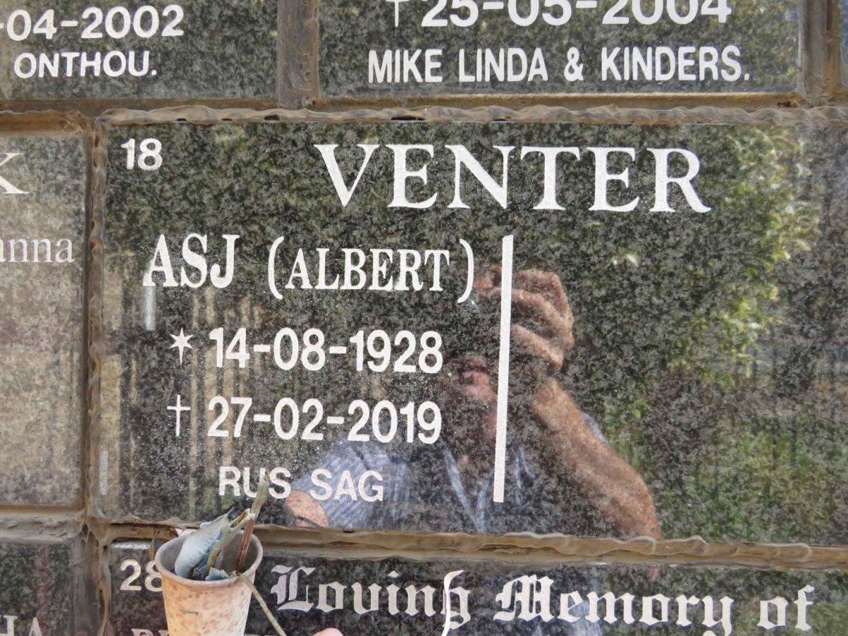 VENTER A.S.J. 1928-2019