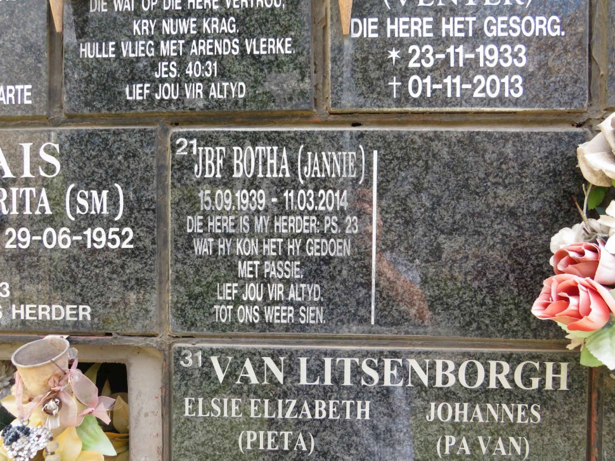 BOTHA J.B.F. 1939-2014