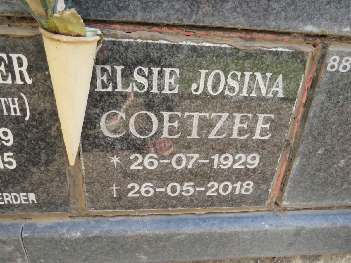 COETZEE Elsie Josina 1929-2018
