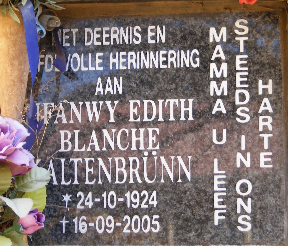 KALTENBRUNN Mfanwy Edith Blanche 1924-2005