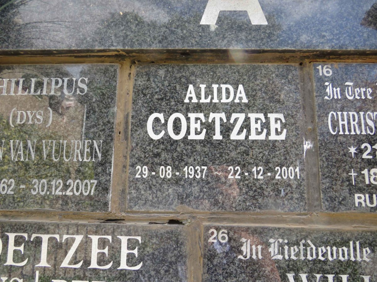 COETZEE Alida 1937-2001