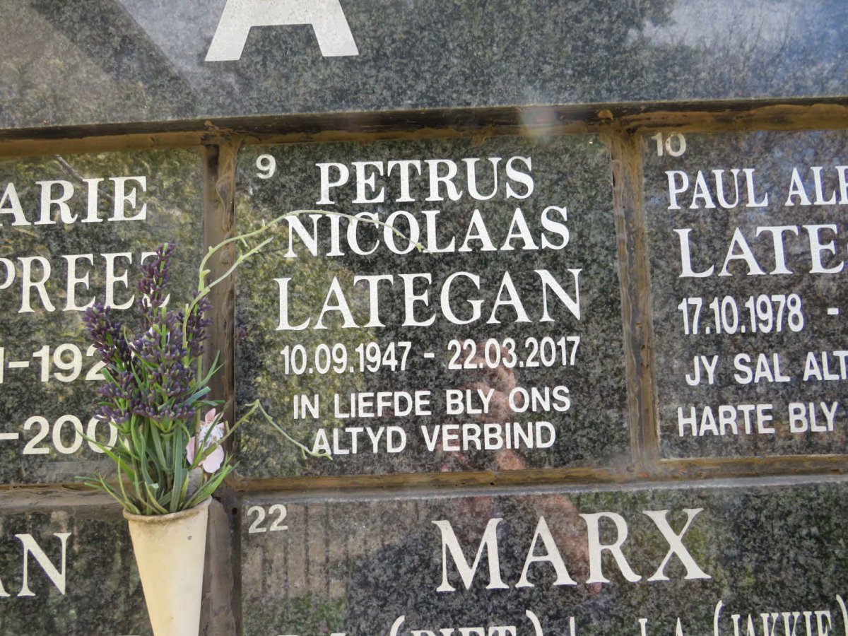 LATEGAN Petrus Nicolaas 1947-2017