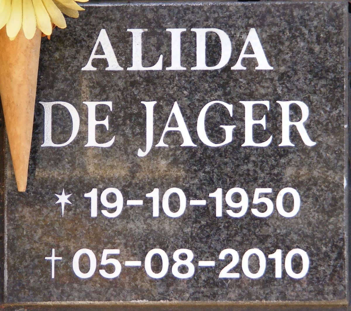 JAGER  Alida, de 1950-2010
