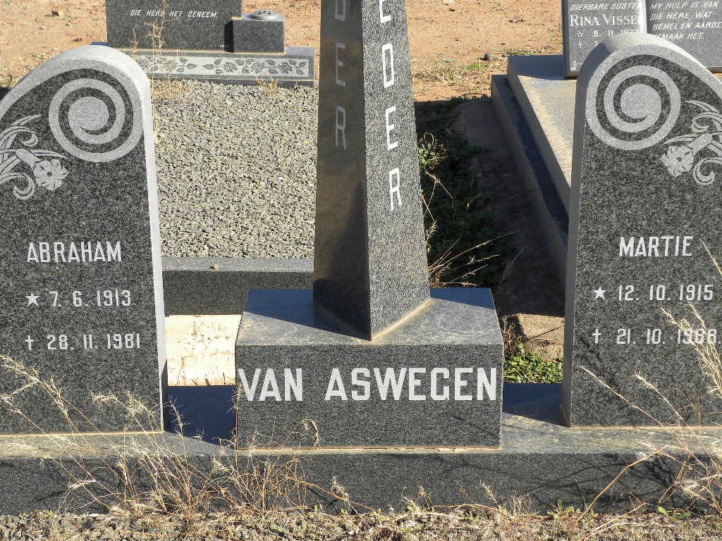 ASWEGEN Abraham, van 1913-1981 &amp; Martie 1915-1988