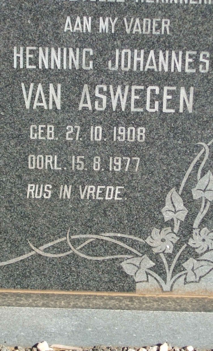 ASWEGEN Henning Johannes, van 1908-1977