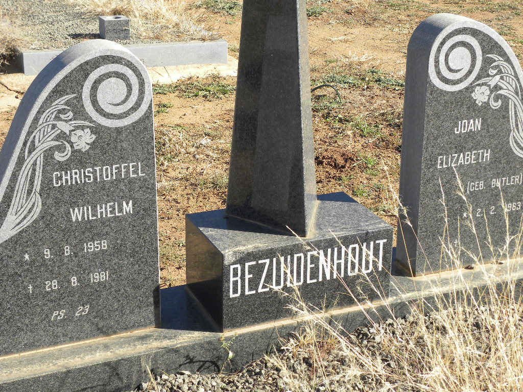 BEZUIDENHOUT Christoffel Wilhelm 1958-1981 &amp; Joan Elizabeth 