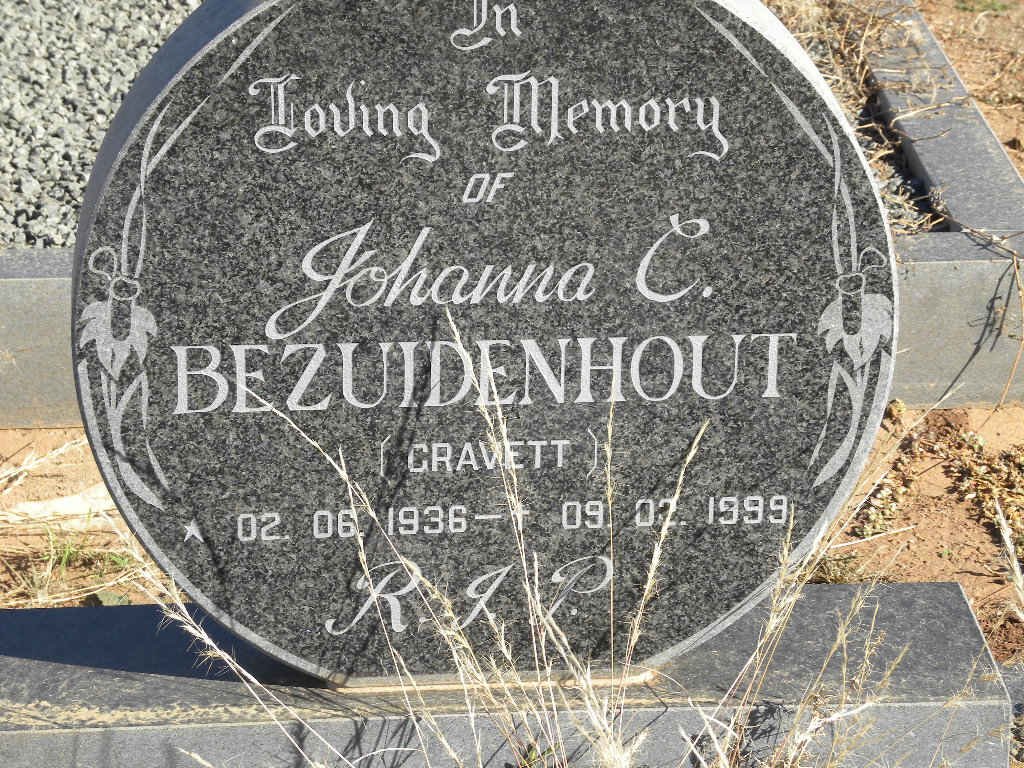 BEZUIDENHOUT Johanna C. nee GRAVETT 1936-1999