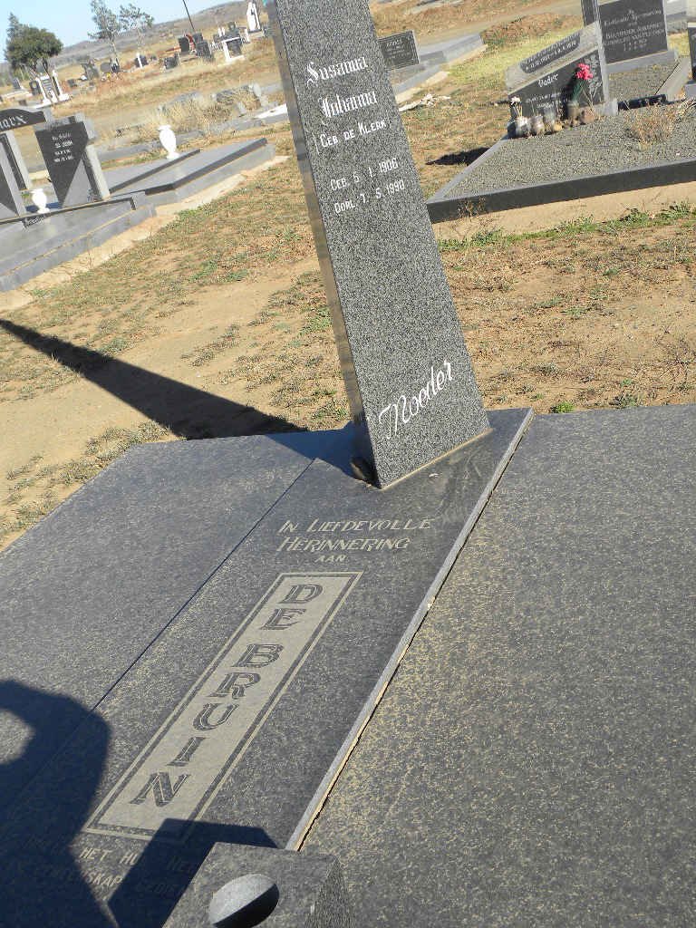 BRUIN Susanna Johanna, de nee DE KLERK 1906-1990