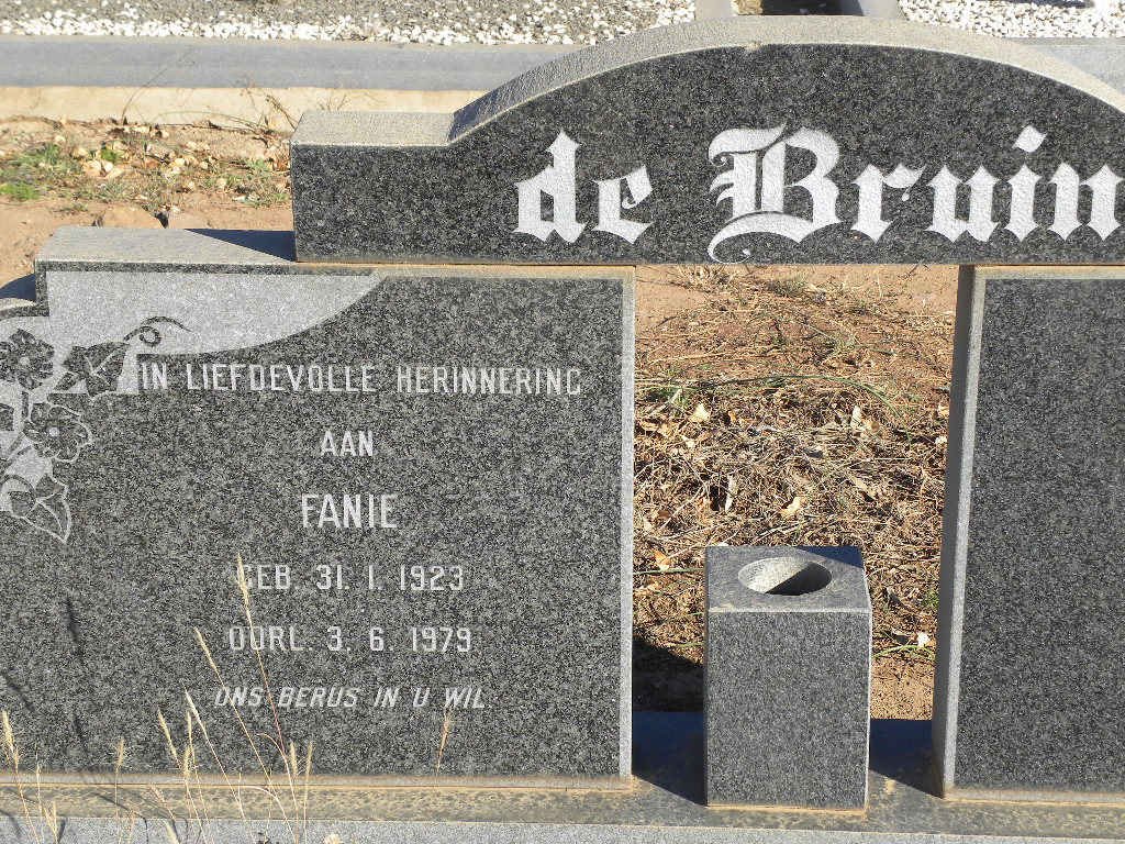 BRUIN Fanie, de 1923-1979